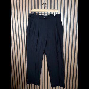 Joseph & Feiss Dress Pants 34 Mens Black Pleated Comfort Stretch